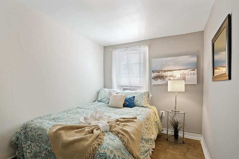 Bdrm 1 has a full size bed, private bdrm with storage and AC