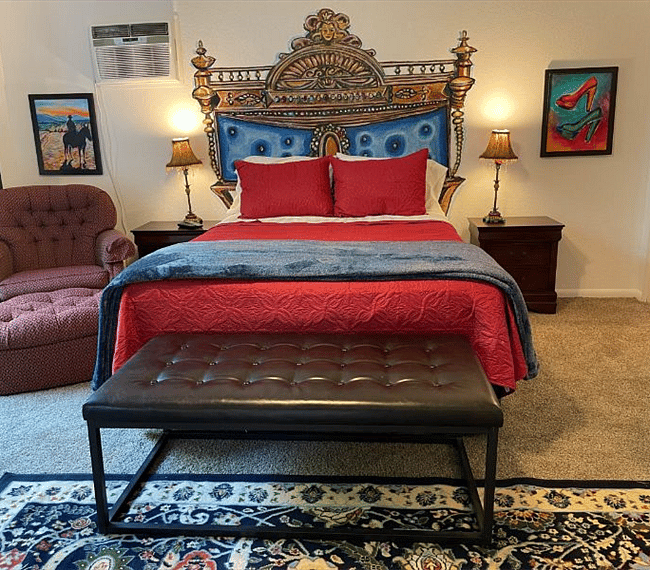 Appointed with a comfy queen-sized bed and quality bedding.