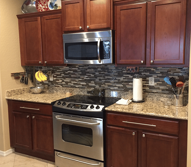 Large kitchen with island. 