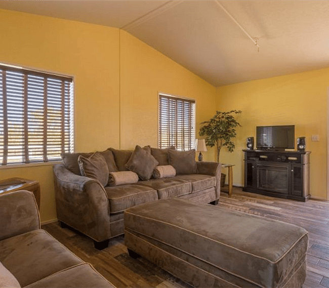 comfy oversized sofas and ottoman.