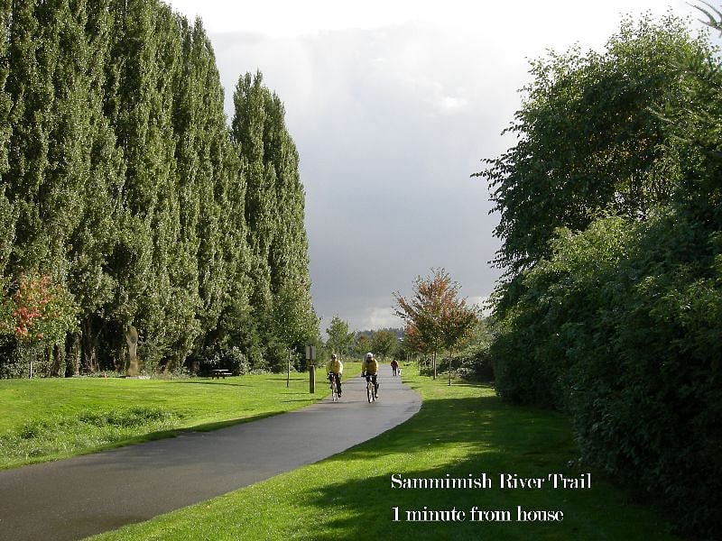 Sammamish River Trail. 1 minute drive from house.