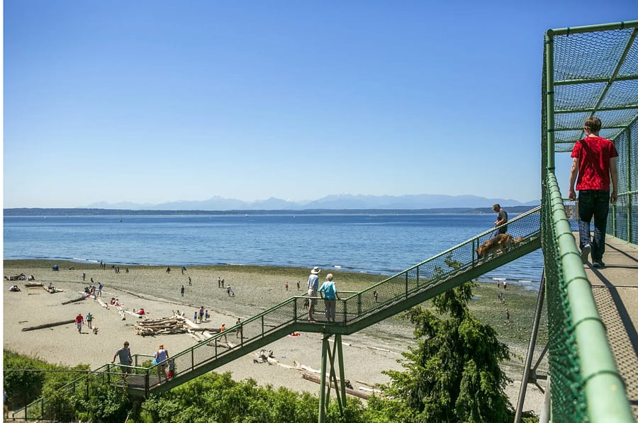 Carkeek park is a 15-20 min walk to the beach, woods, paths and more. It's a gem and rarely crowded and it's almost in your backyard!