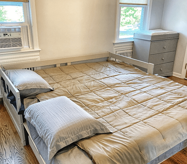 Third bedroom pullout bed (goes from a twin to a King; memory foam mattress. Room also has a crib and changing table