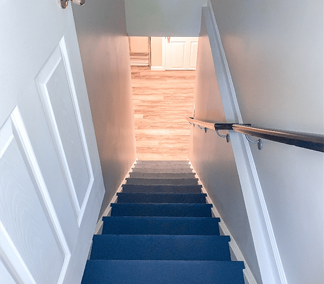 Stairs leading to the basement