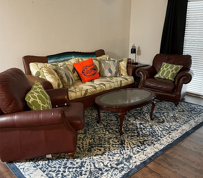 Comfortable seating, one recliner 