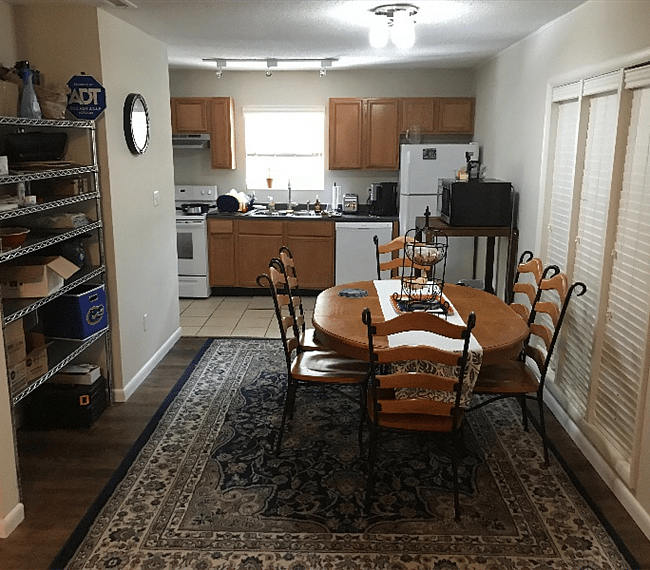 Looking from living room into kitchen 