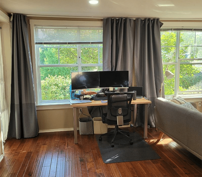 Desk and monitors will not be present.