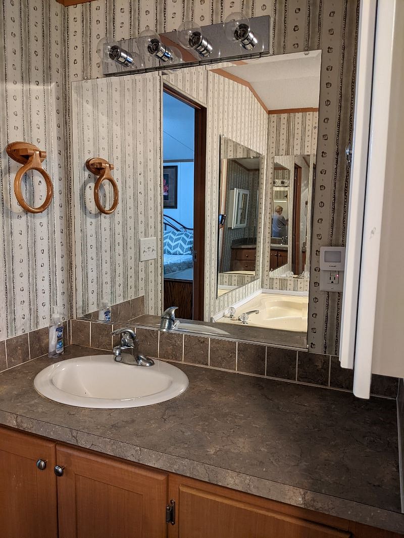 Vanity in master bathroom