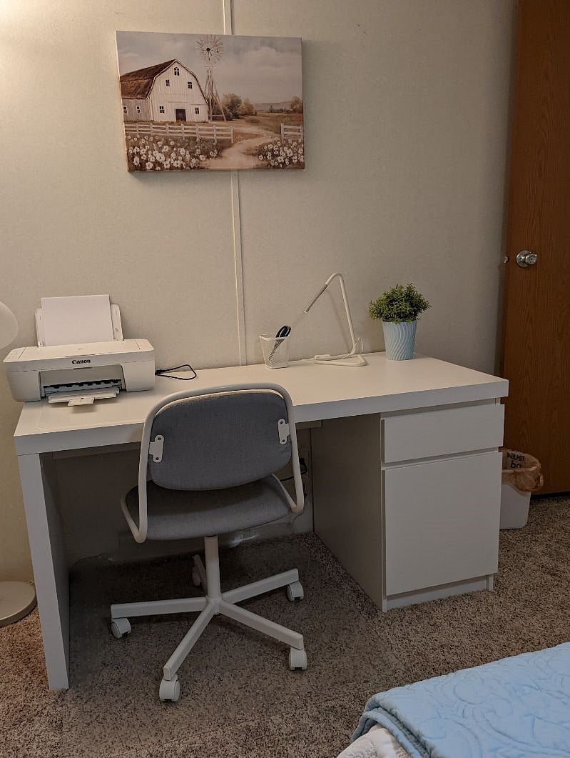 Desk in queen bedroom.