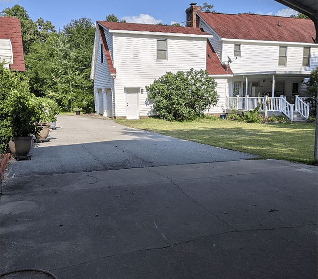 The view looking east from rental home toward back of owners' home. See how safe and protected and private this rental home is! Everyone who has stayed here has loved the peace and quiet.