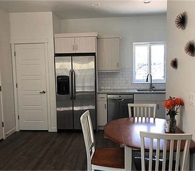 Full fridge with plenty of pantry space.