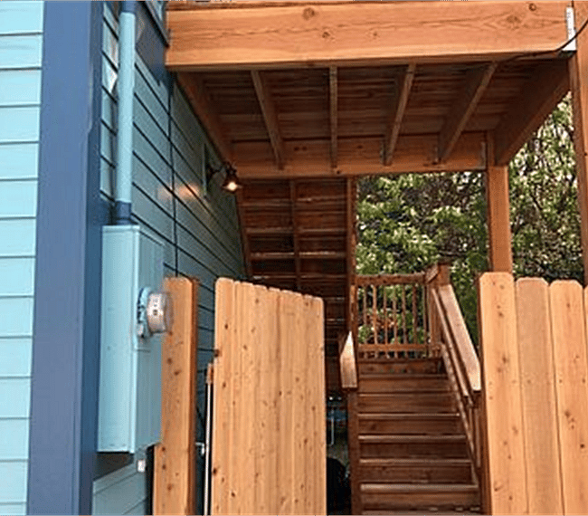 Staircase up to apartment