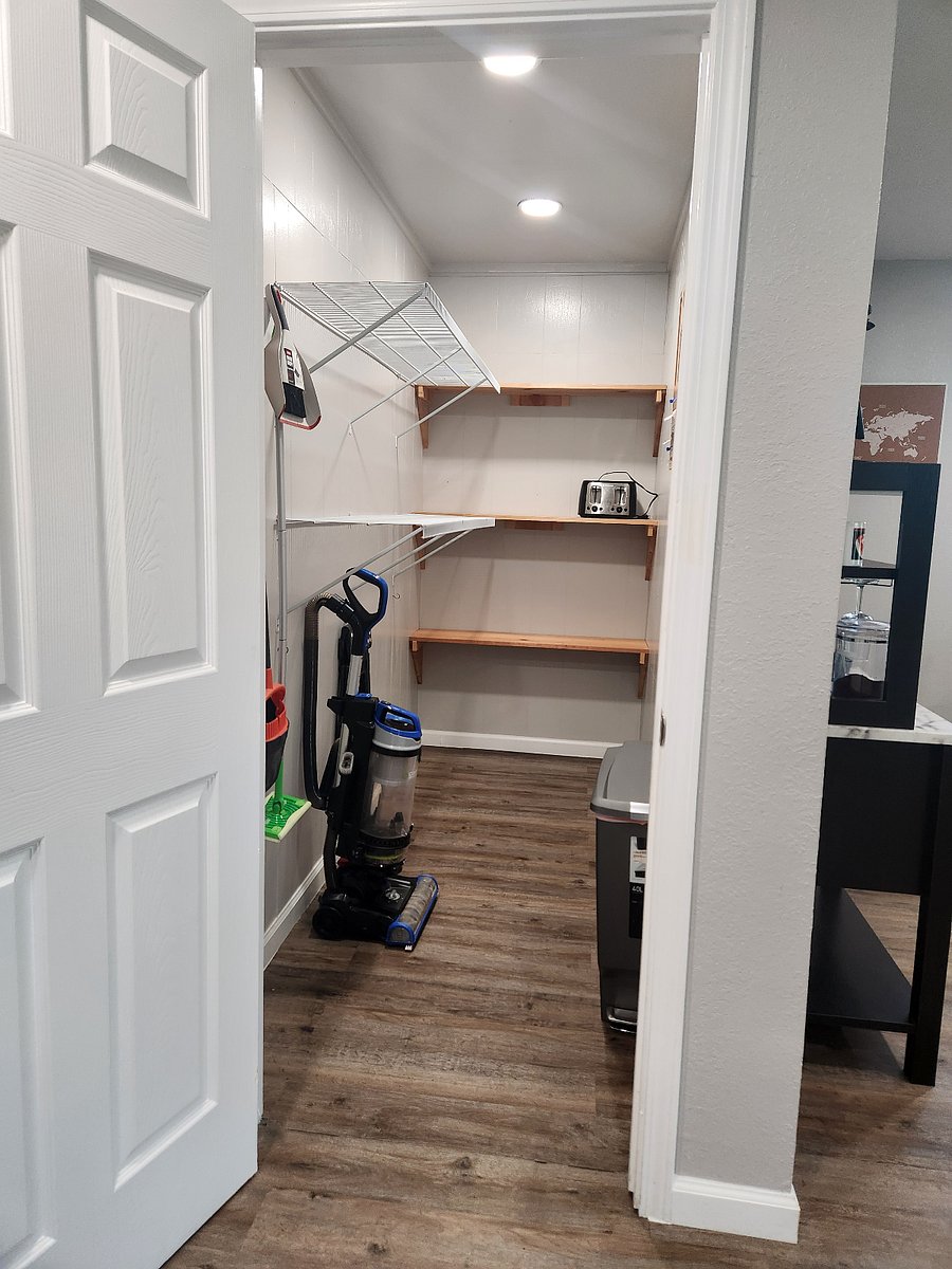 Huge pantry/storage. All cleaning tools provided and stored here.