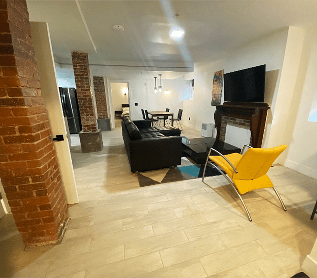 living space + dining + kitchen: open concept