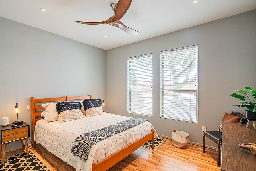 Guest Bedroom with a large closet and TV