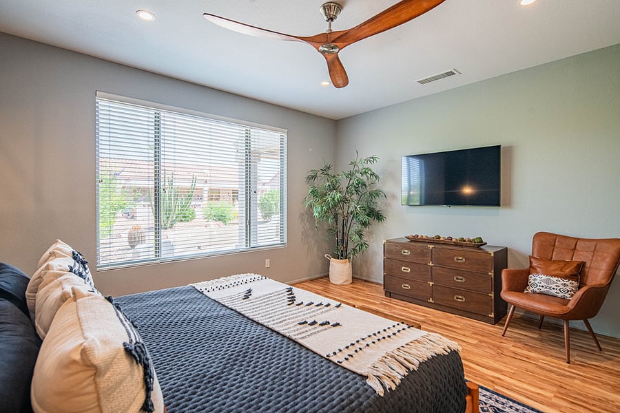 Primary bedroom with ensuite and walk-in closet.