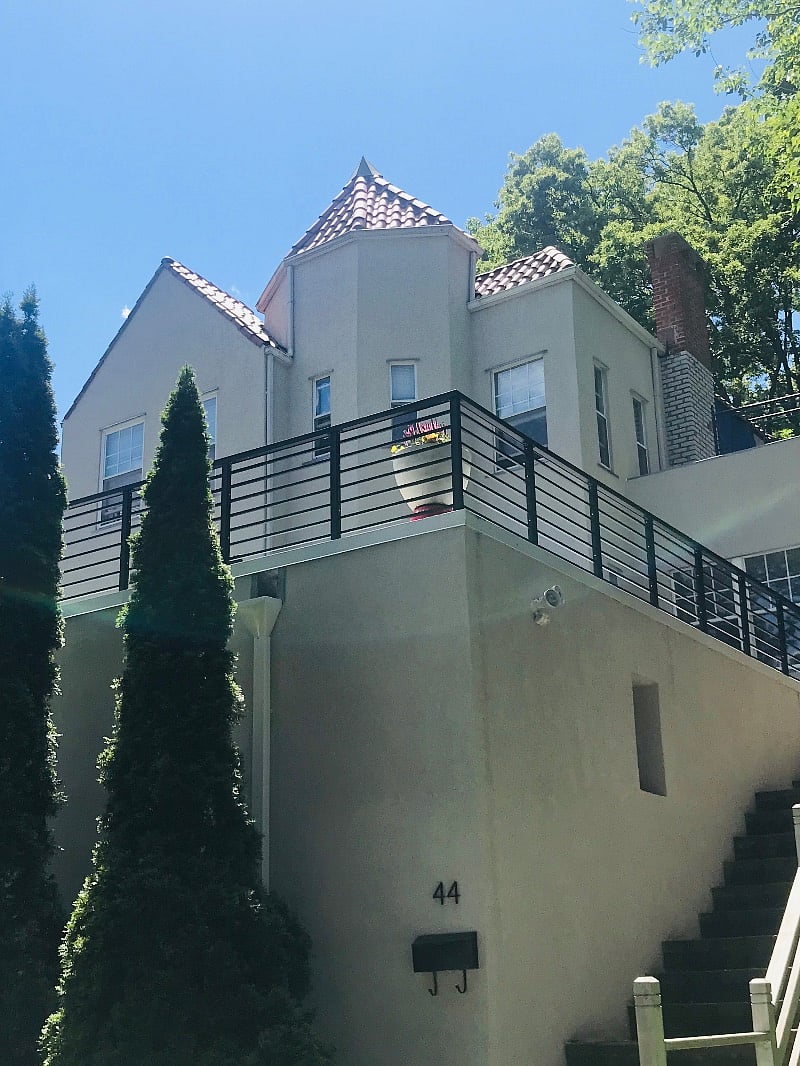Front of the home. The apartment entrance is on the first level. You will not need to use these stairs.