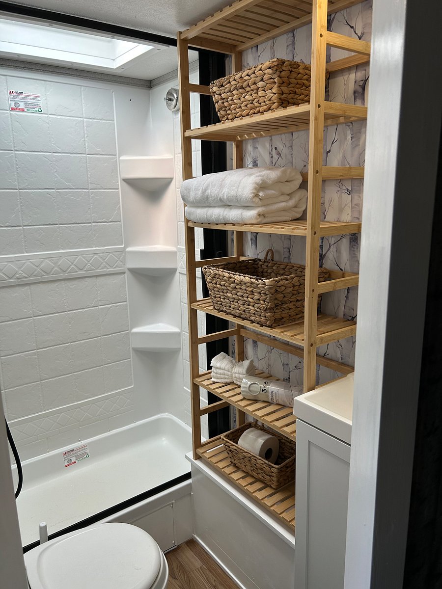 Bright Bathroom with storage