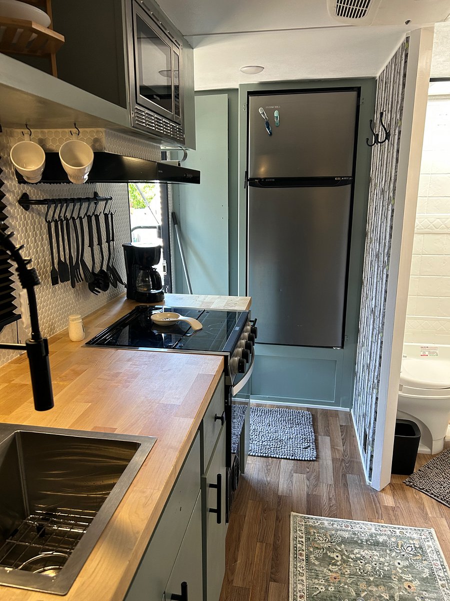 Cabinet pantry and mid size refrigerator
