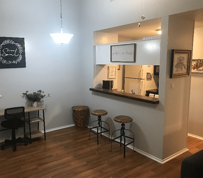 Kitchen bar with stools 
