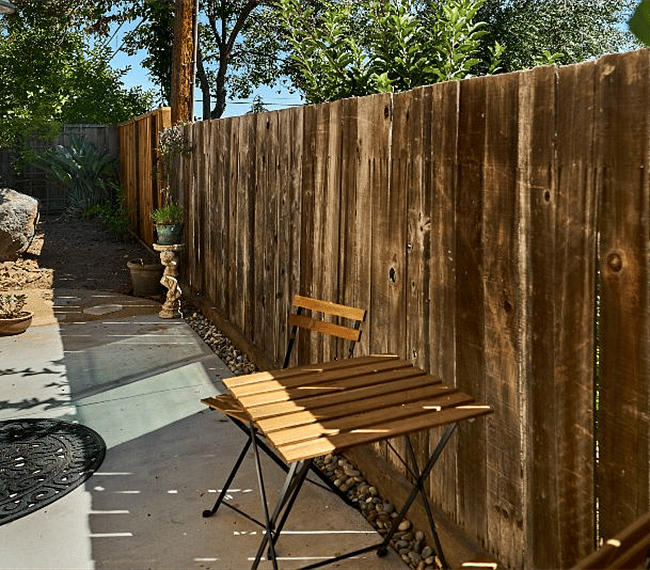 Private back area accessible from bedroom