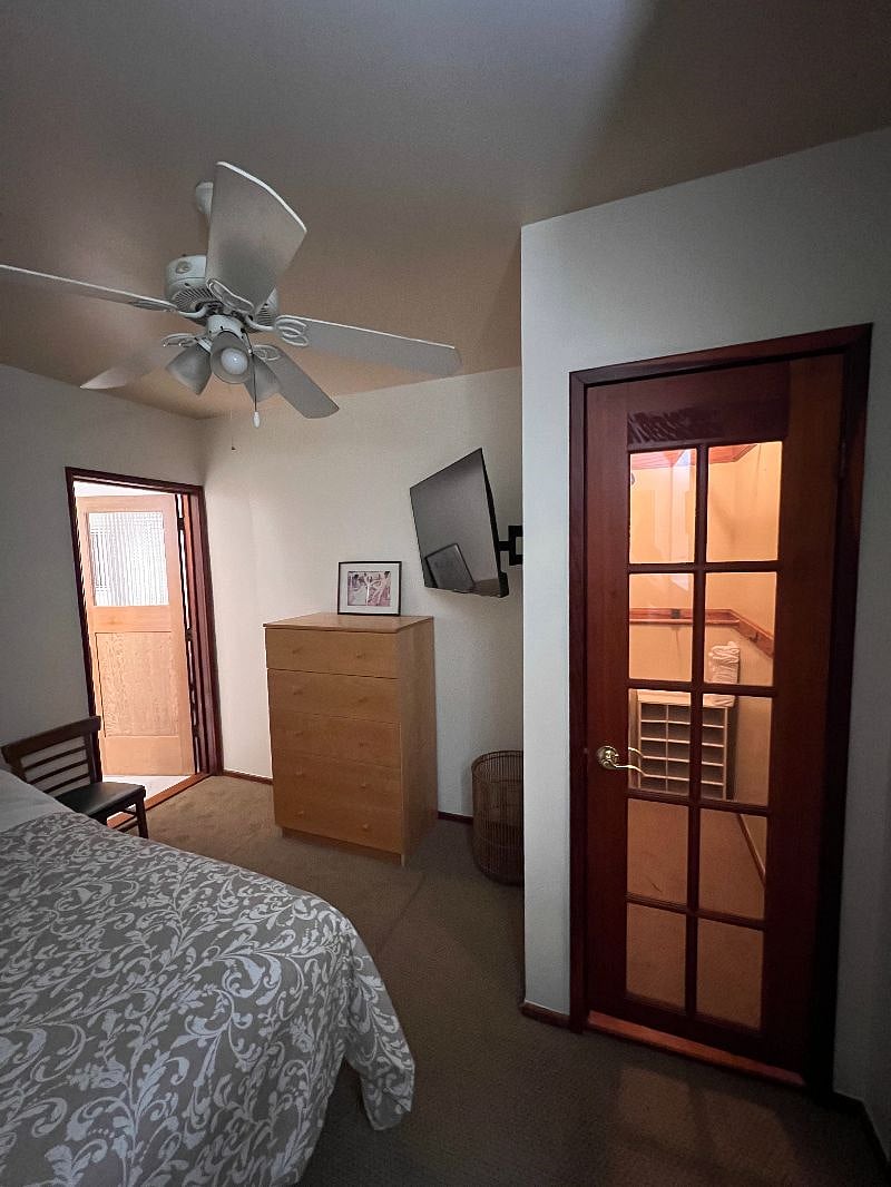 Bedroom with walk in closet