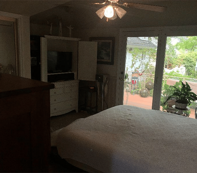 Bedroom #2. Deck and pool view.
