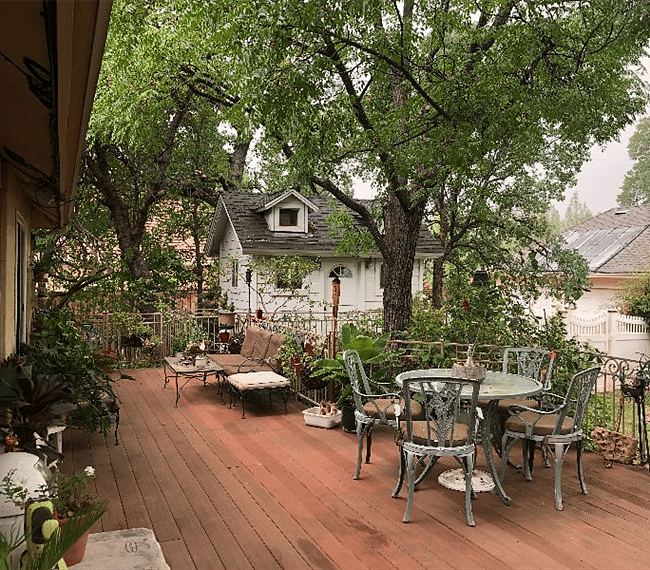 Deck and pool.