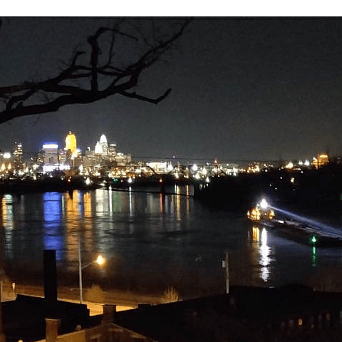 Night view from BnB deck. 