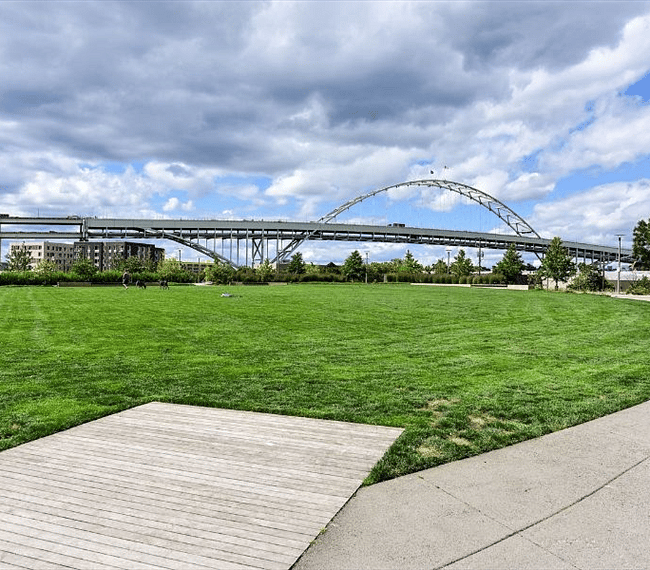 Also just a block away is The Fields Park, meant for more active times. It has a off-leash dog area, an elliptical-shaped track, a kid's playground, and (of course) a large open field where you can play all kinds of sporty stuff.