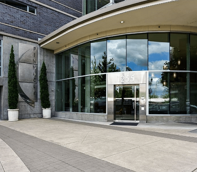 The main building entry.