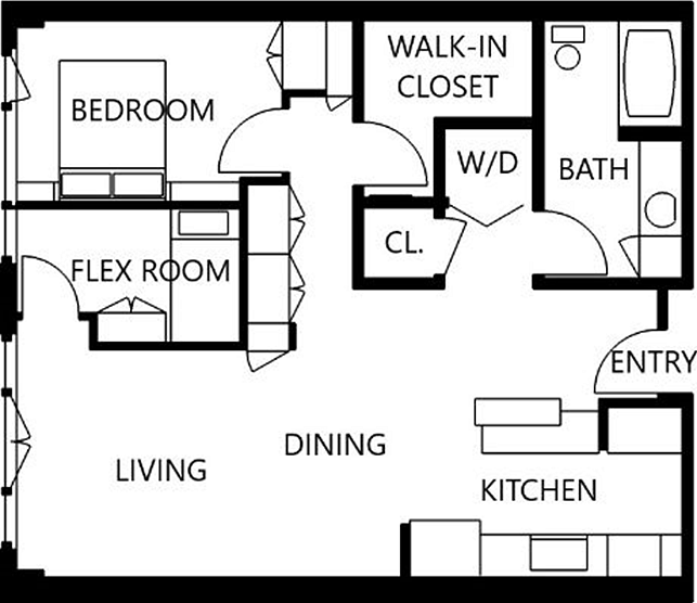Floor Plan 820sf Unit