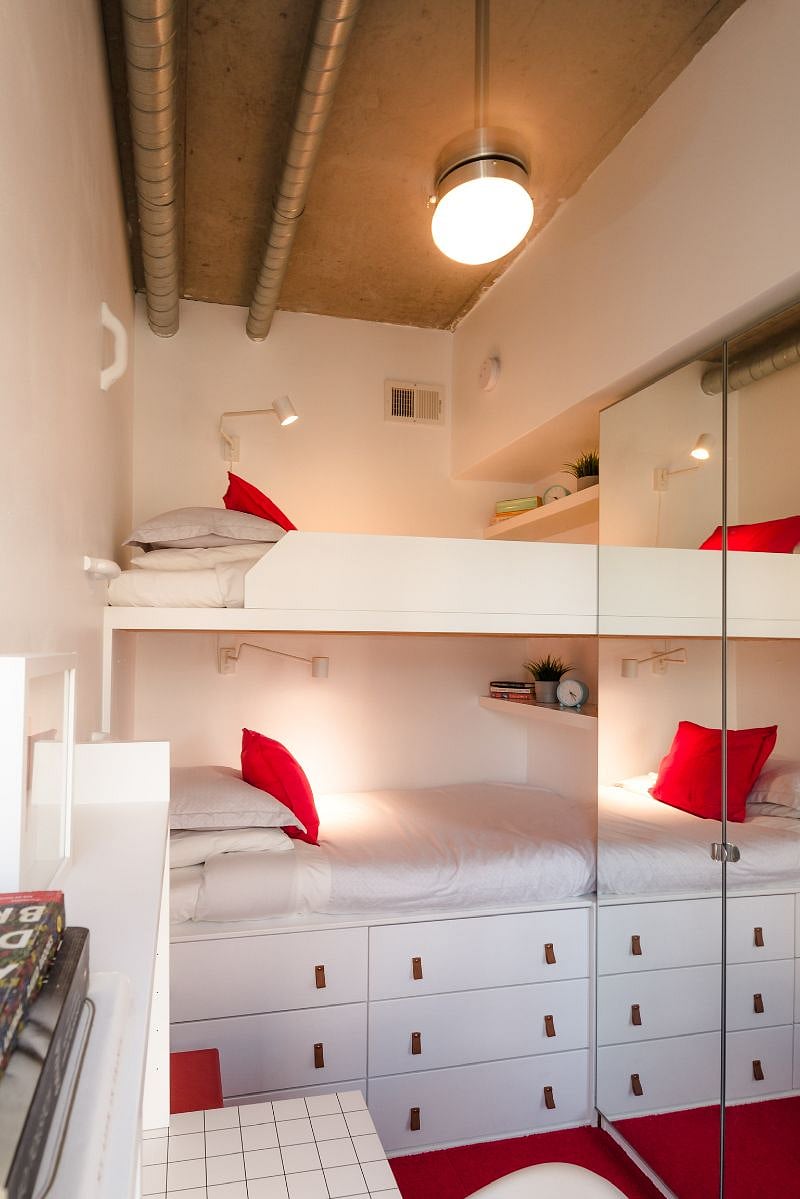 You may have to arm-wrestle over who gets a cozy spot in this room...luckily there are two twin bunks, each features plush bedding, personal lighting and shelf to keep a favorite book close by.