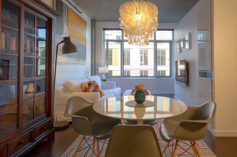 Dine in style with modern and functional dining set, seats 4 easily.