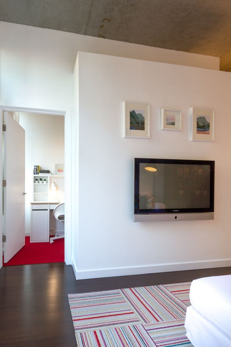 The Living Room is bright and comfortable. The Flex-Room is beyond.