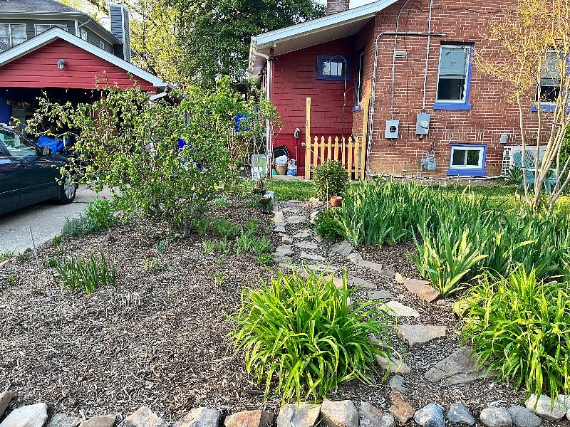 Private entrance to your apartment is behind small fence shown here