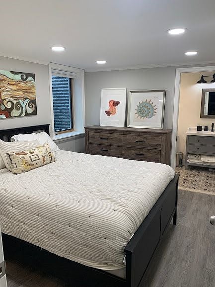 Bedroom viewed from the kitchen entrance