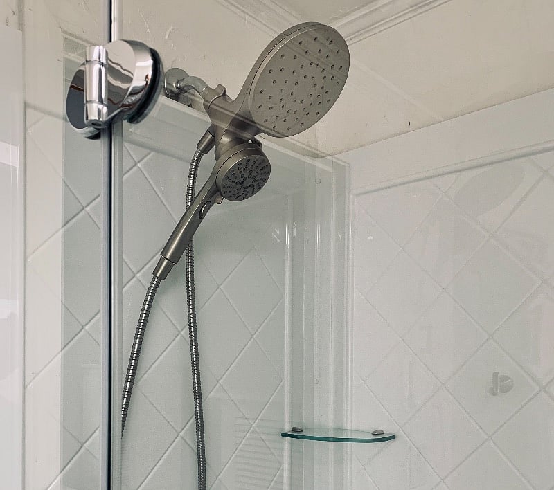 Lots of hot water with a tankless hot water heater.