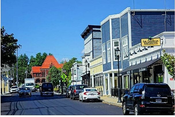 Beautiful Main Street in Easton, MA