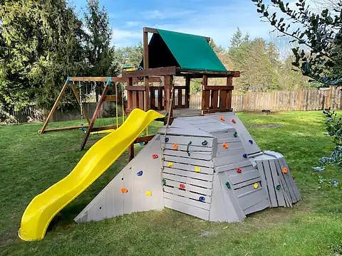 Let the kids get some energy out on this climbing feature, swing set, and slide.
Video walkthrough:
https://youtu.be/KUU2CeFw0Gk?si=IB1Gr6XOI5VLr58Z