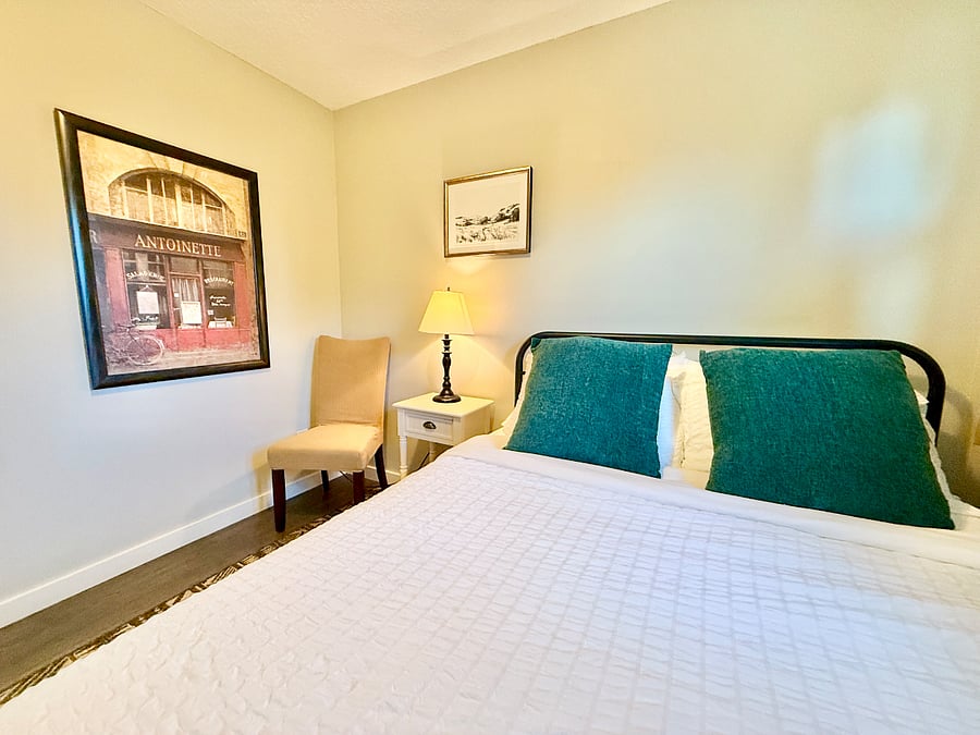 Third bedroom with queen bed and closet.