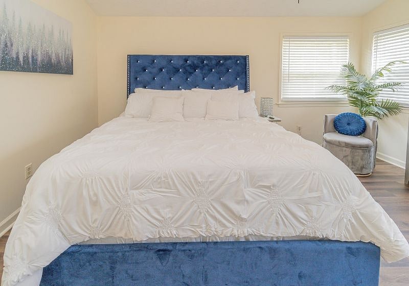 Hotel-quality linens are standard in both bedrooms