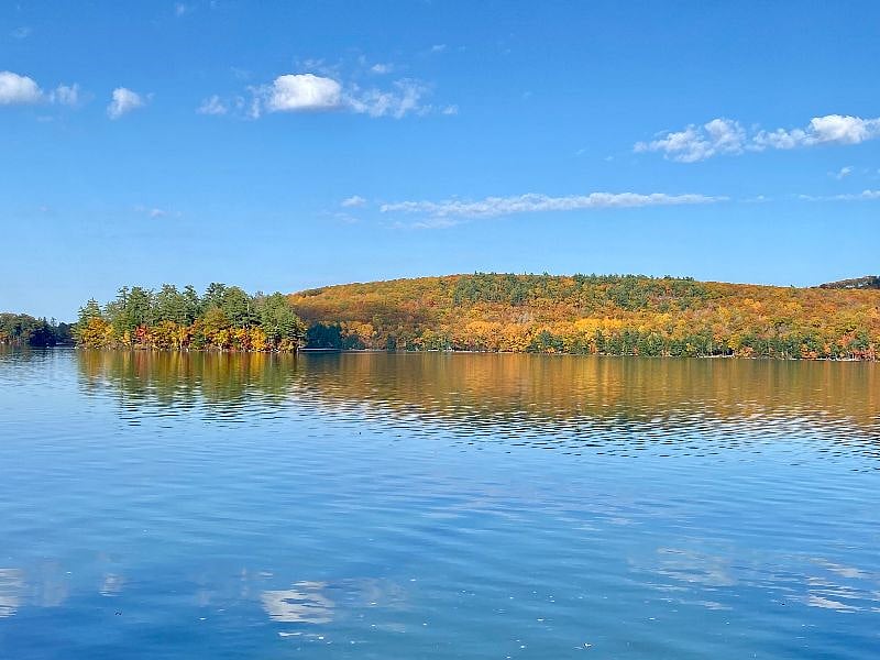 beautiful fall view of the lake that can be seen from almost every room