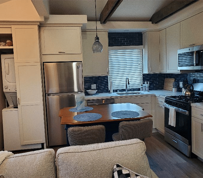 kitchen and island