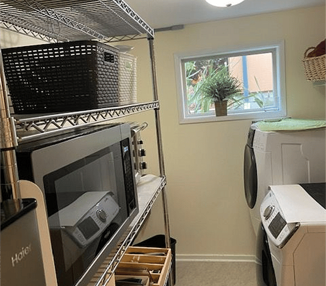 washer dryer in kitchen space