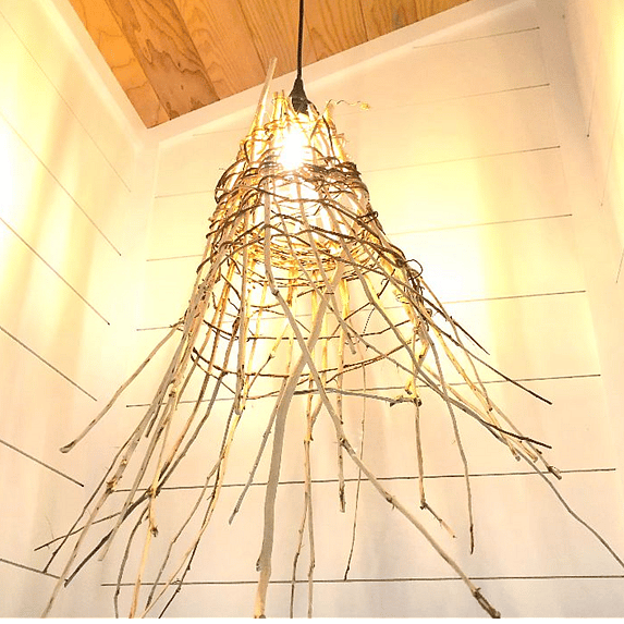 A fun pendant light in the stairwell.