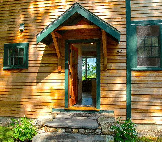The front door opens to welcome you.
