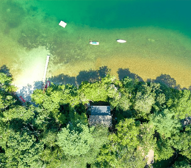 Long Pond from the air -- clear, clean and beautiful.