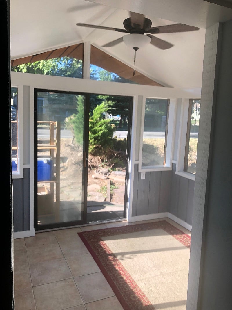 Sanders Beach House Sunroom located on the Centennial Trail