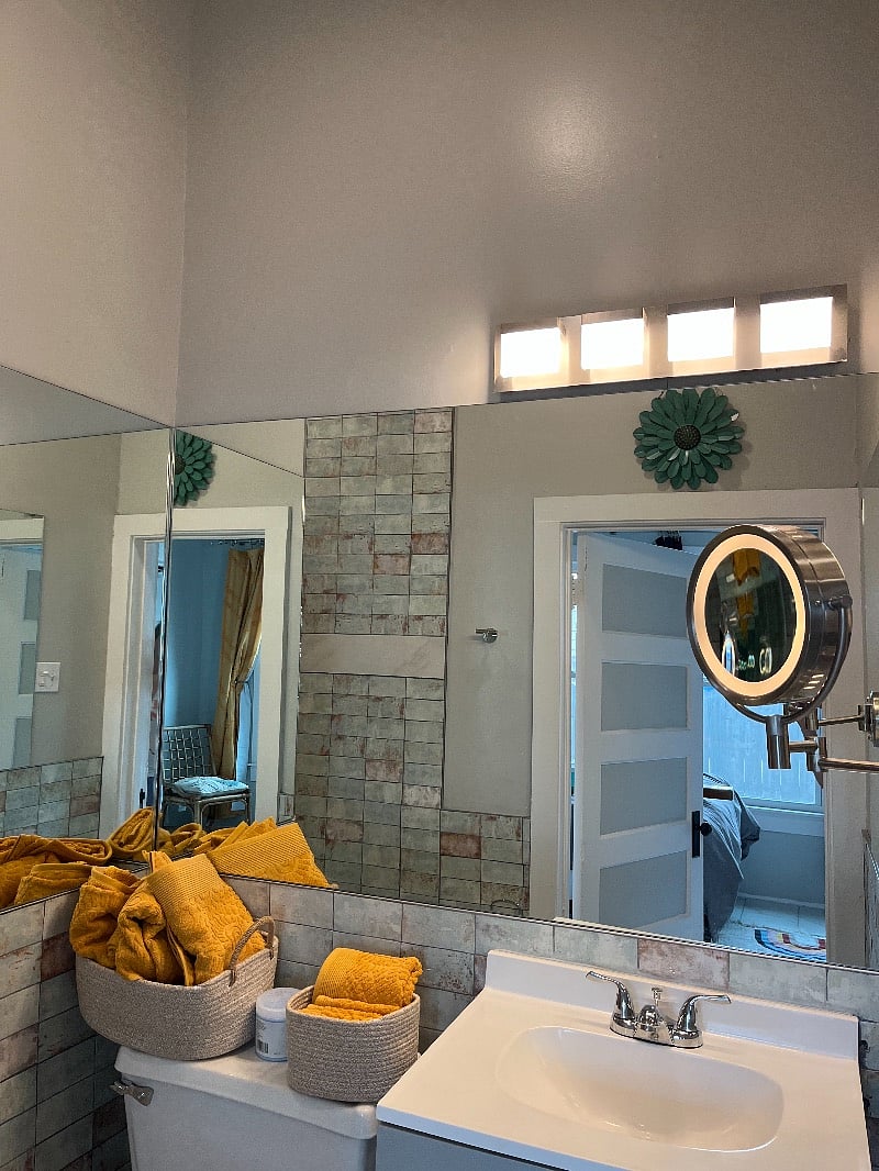 bathroom with oversized shower
